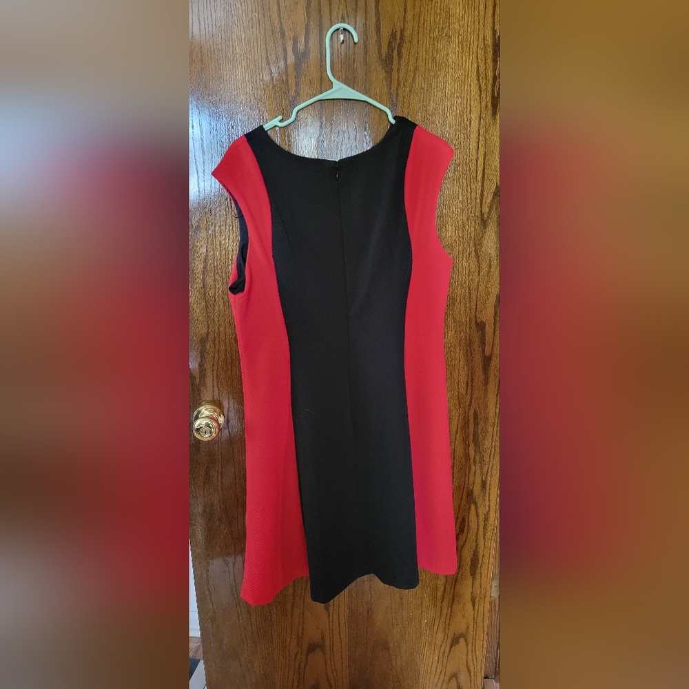 Red and Black Sleeveless Dress